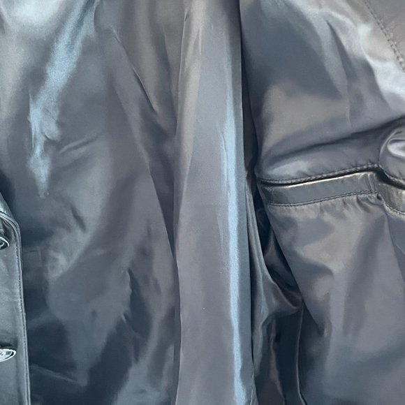 Morton & Rossi Three Button Pocket Coat Black Leather Jacket XXL - Picture 9 of 11